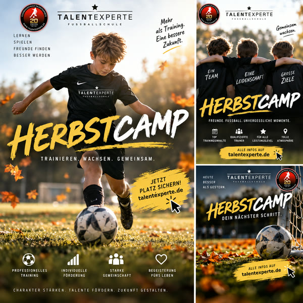 Herbstcamp-Motiv: Lernen, spielen, Freunde finden, besser werden