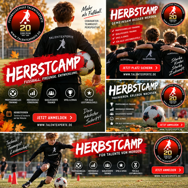 Herbstcamp-Motiv: Fußball, Freunde, Entwicklung